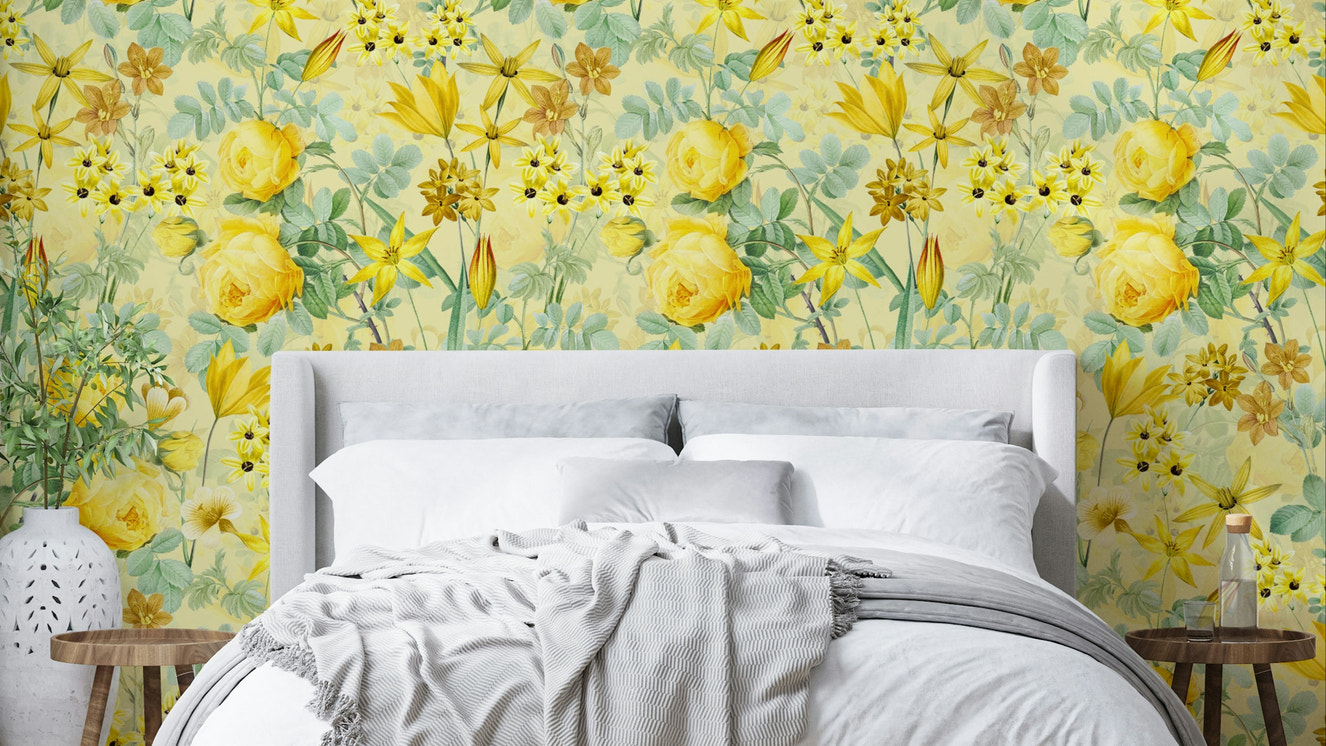 Golden hour rose blooms wallpaper for walls