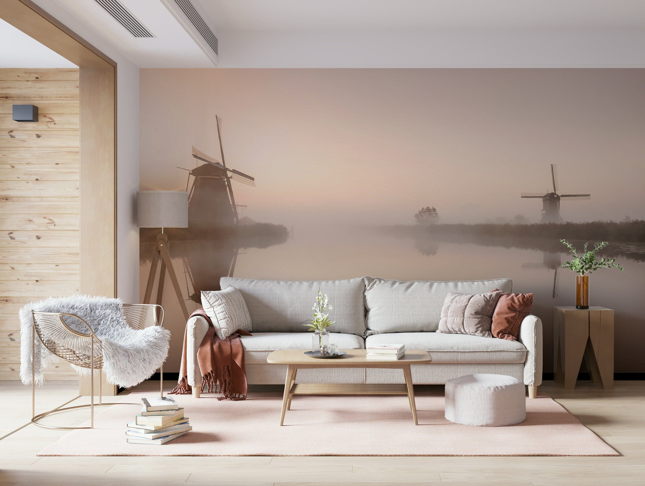 Golden Hour Windmills Wall Mural -2351700