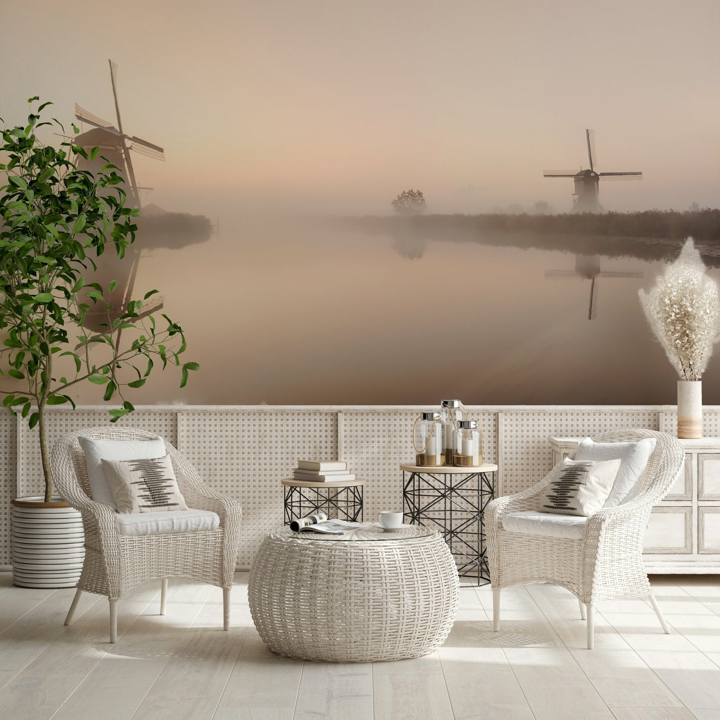Golden Hour Windmills Wall Mural -2351700