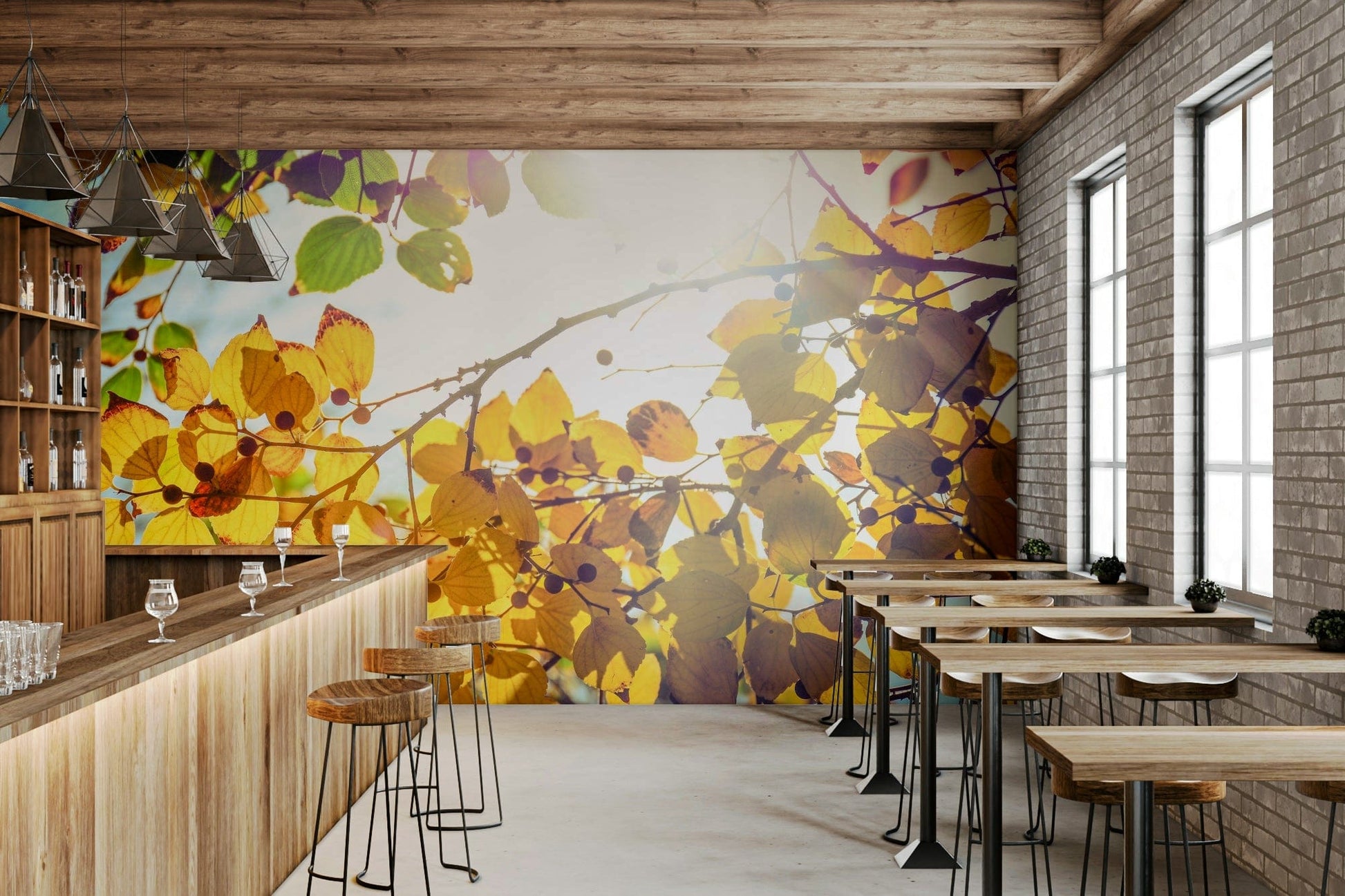 A contemplative frosty design wallpaper mural for a feature wall.

