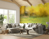 Golden Meadow Abstract Art - Vibrant Nature Landscape Print Wall Mural