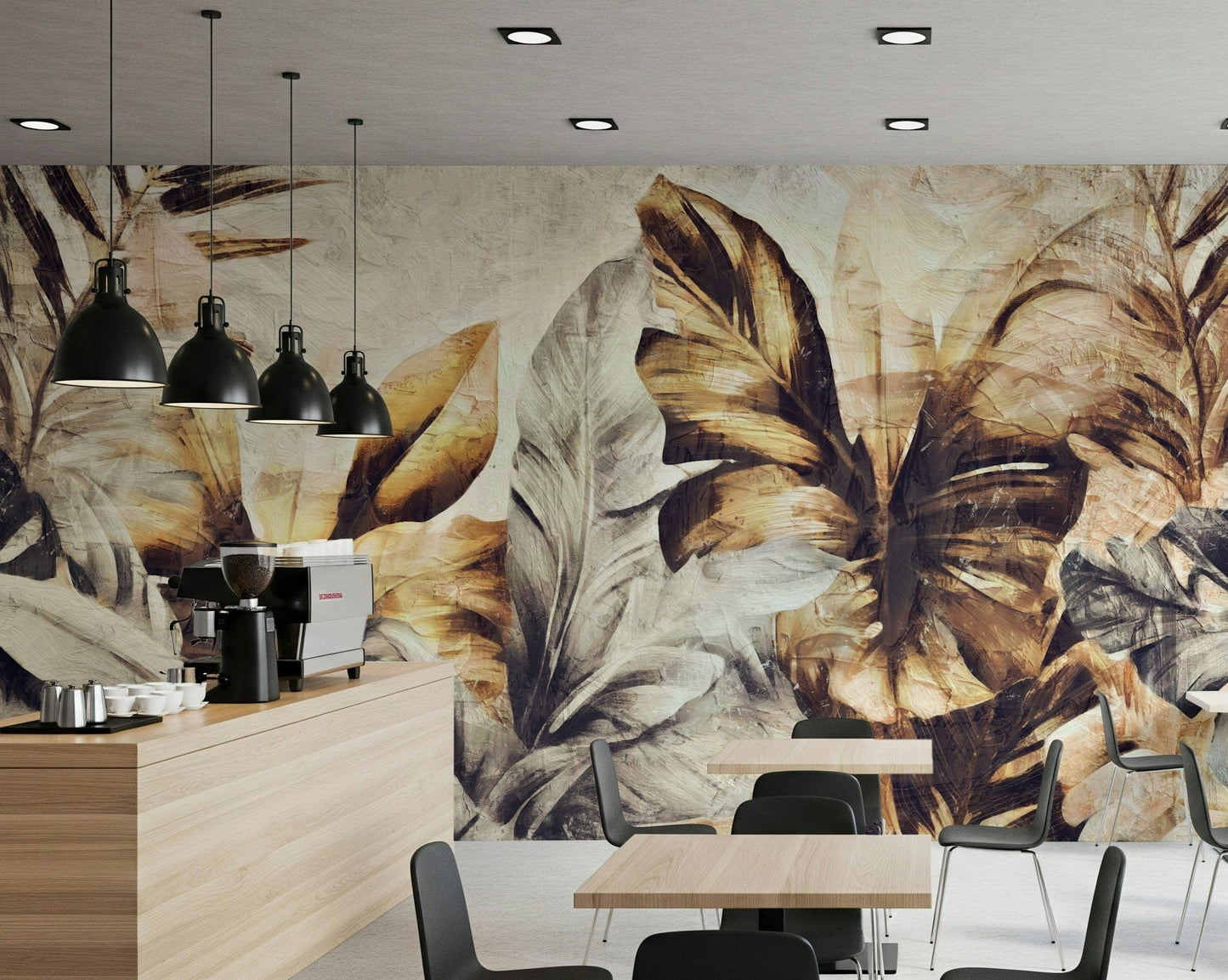 Golden Palm Abstract Wall Mural -2530883