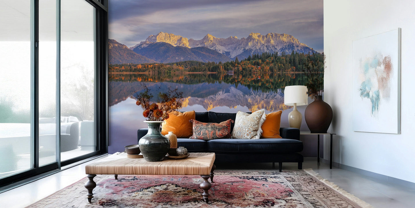 Golden Peaks Reflection Wall Mural -2329680