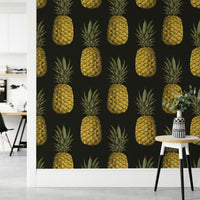Luxe golden pineapple wallpaper for a tropical vibe

