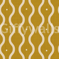 Sunny vertical waves wallpaper, subtle specks, energetic interior focus.