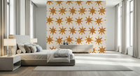 Energetic sunny brushstroke pattern filling the wall with bright warmth.