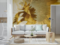 A calming floral design wallpaper mural that defines a space.

