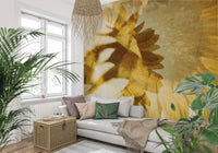 A classic sunflower wallpaper for walls.

