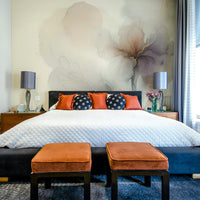 Golden Hour Mountains Wallpaper in hallway feature wall, scenic wall finish