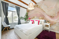 The wall art combines a classic pattern with a modern touch.

