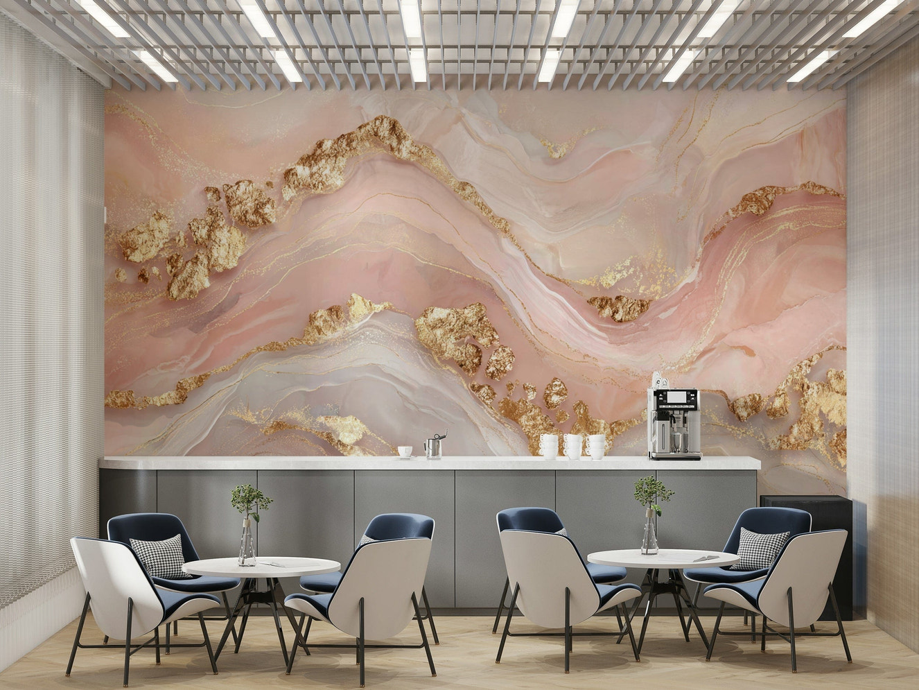 A sophisticated and artistic wall covering.

