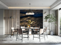 The wallpaper for walls being admired in a home.

