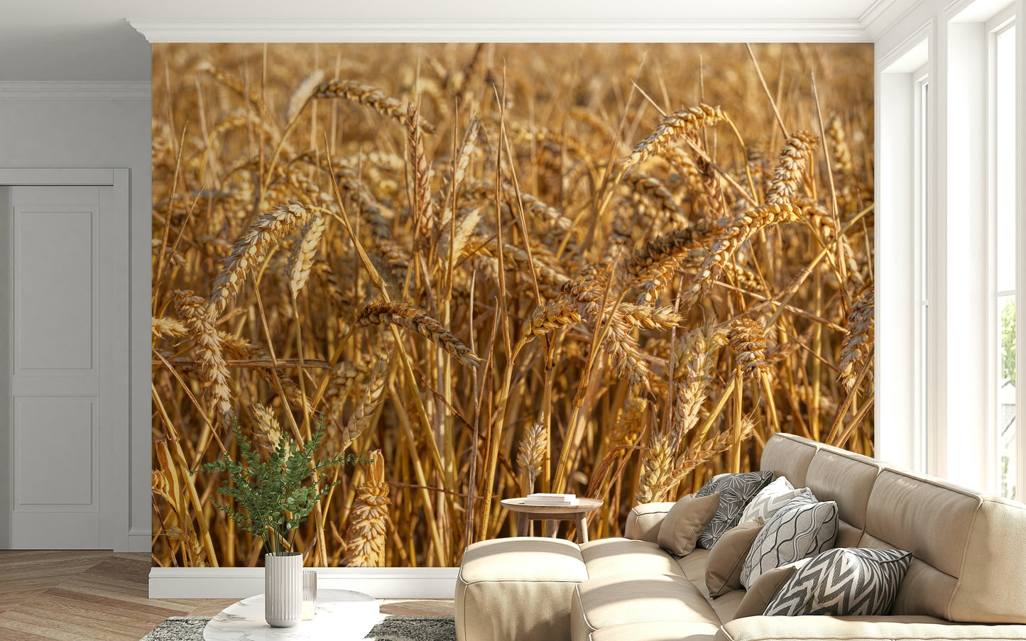 Wall mural depicting glorious, abundant cereal grain, Golden Wheat Field Bliss.