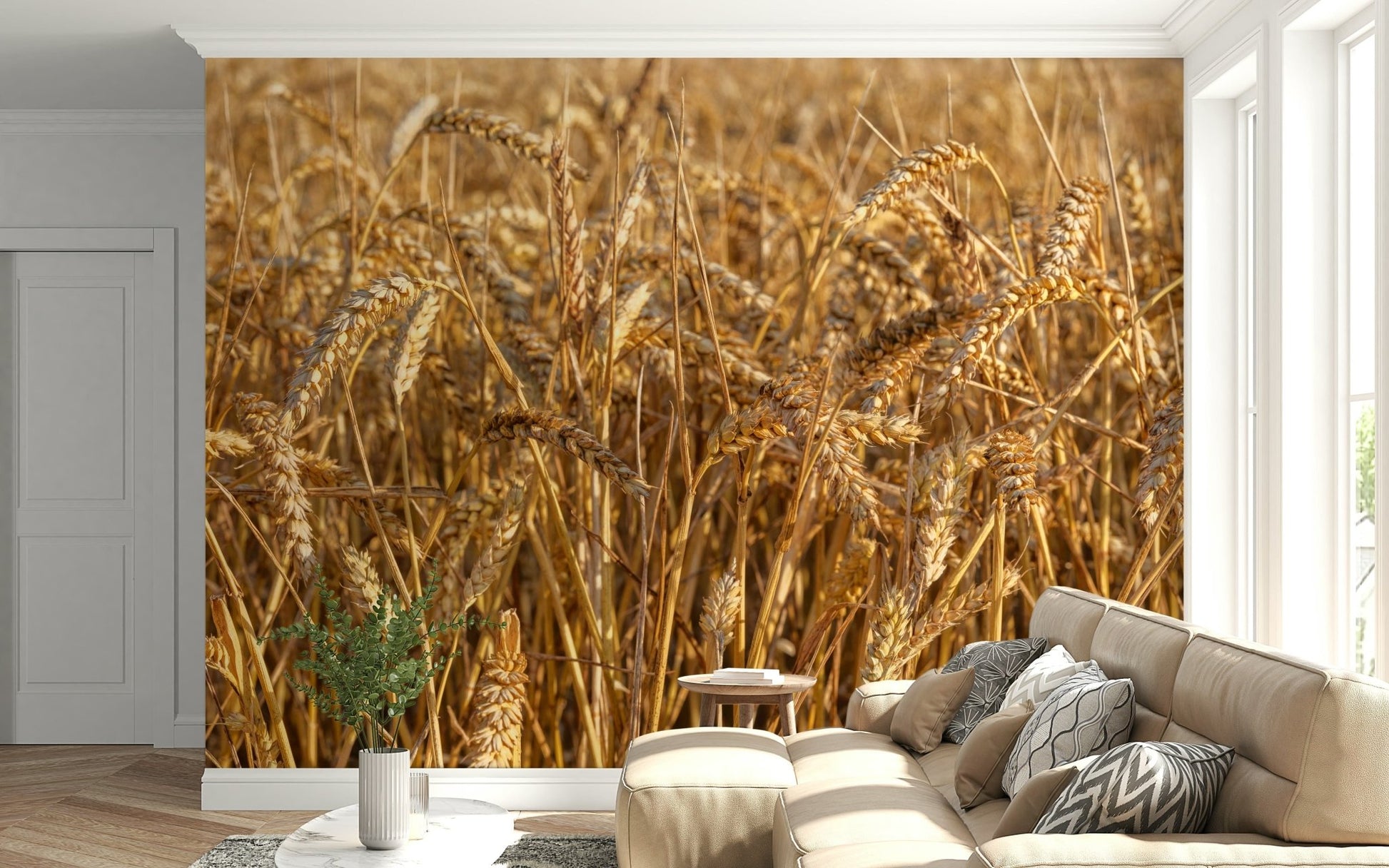 Wall mural depicting glorious, abundant cereal grain, Golden Wheat Field Bliss.