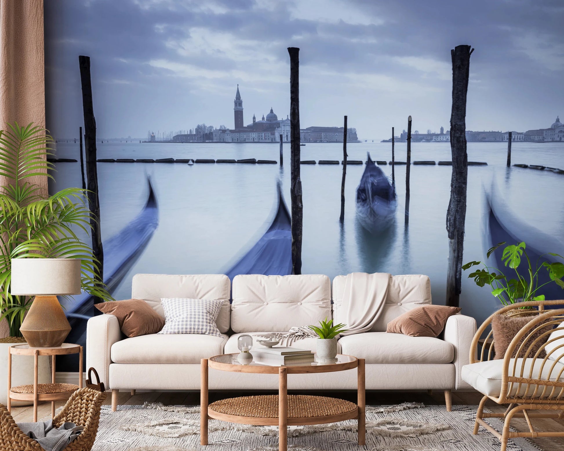 Gondolas in Lagoon Wall Mural