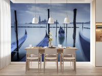 Gondolas in Lagoon Wall Mural