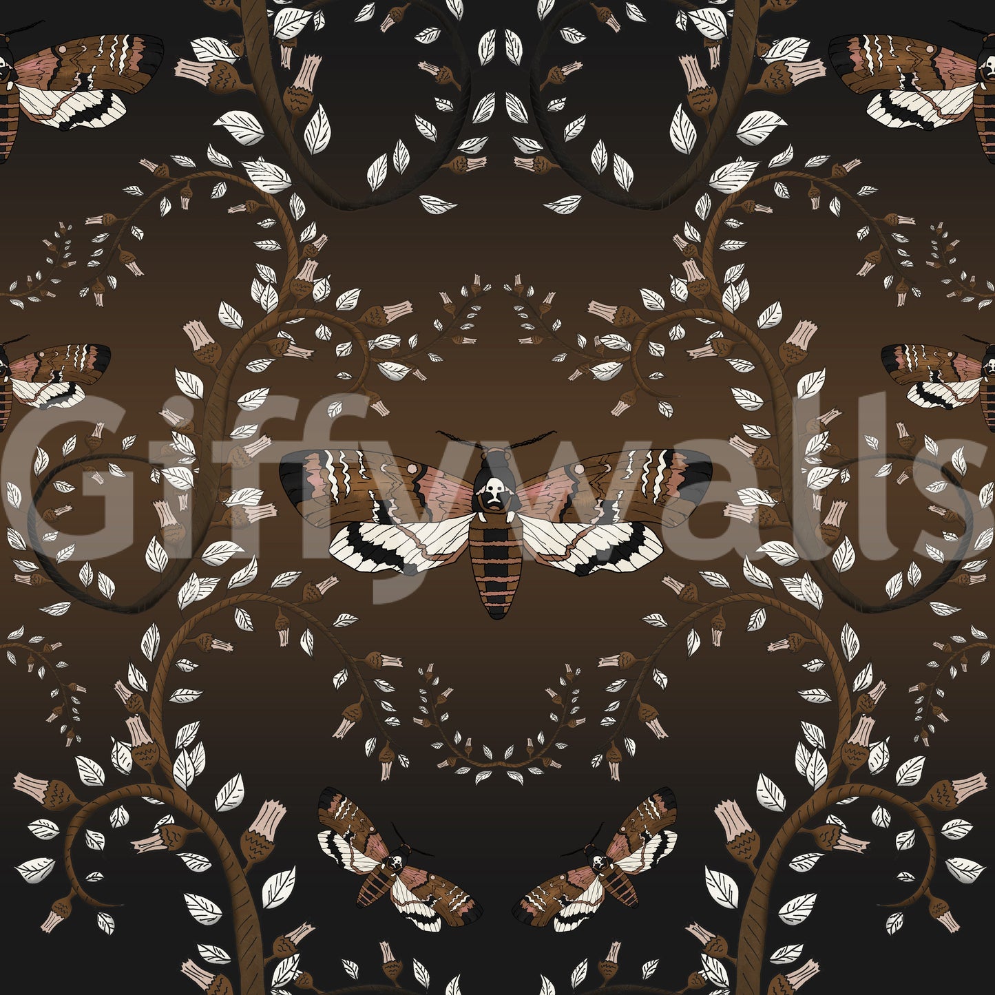 Artistic gothic-style wallpaper for cozy spaces

