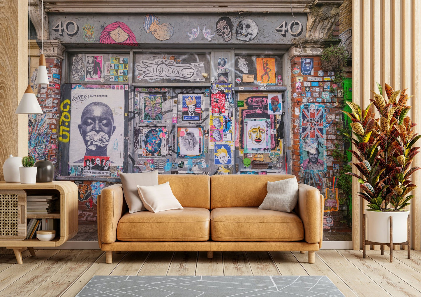 urban alleyway with graffiti

