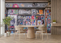 colorful street art on a brick wall

