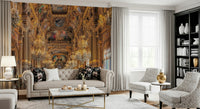 Opulent Grandeur golden palace hall wallpaper for walls.