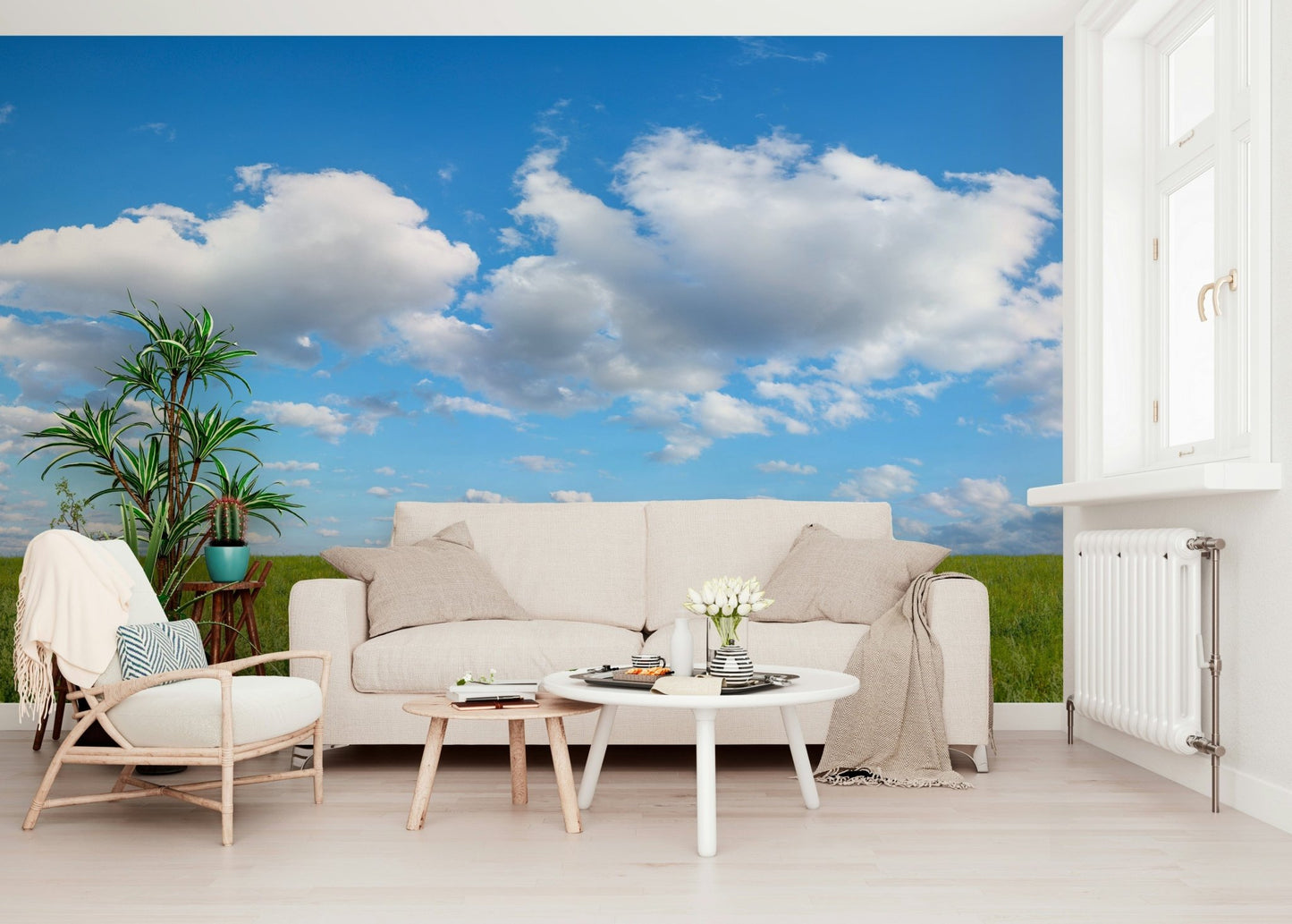 Grassland Under Sky Stunning wallpaper with natural vista.