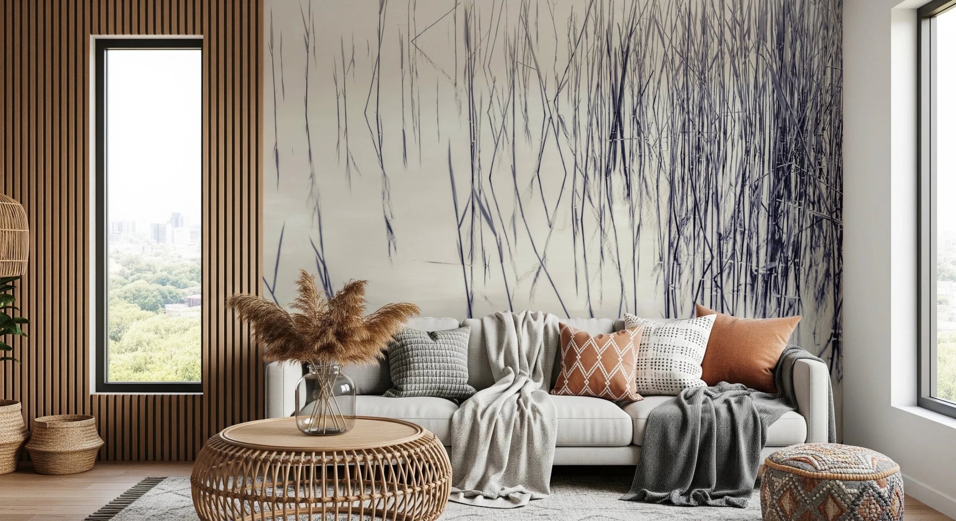 Grassy Reflections Wall Mural
