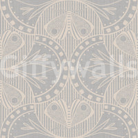 Classic period wallpaper for walls, gentle curving geometry, elaborate grey tone.