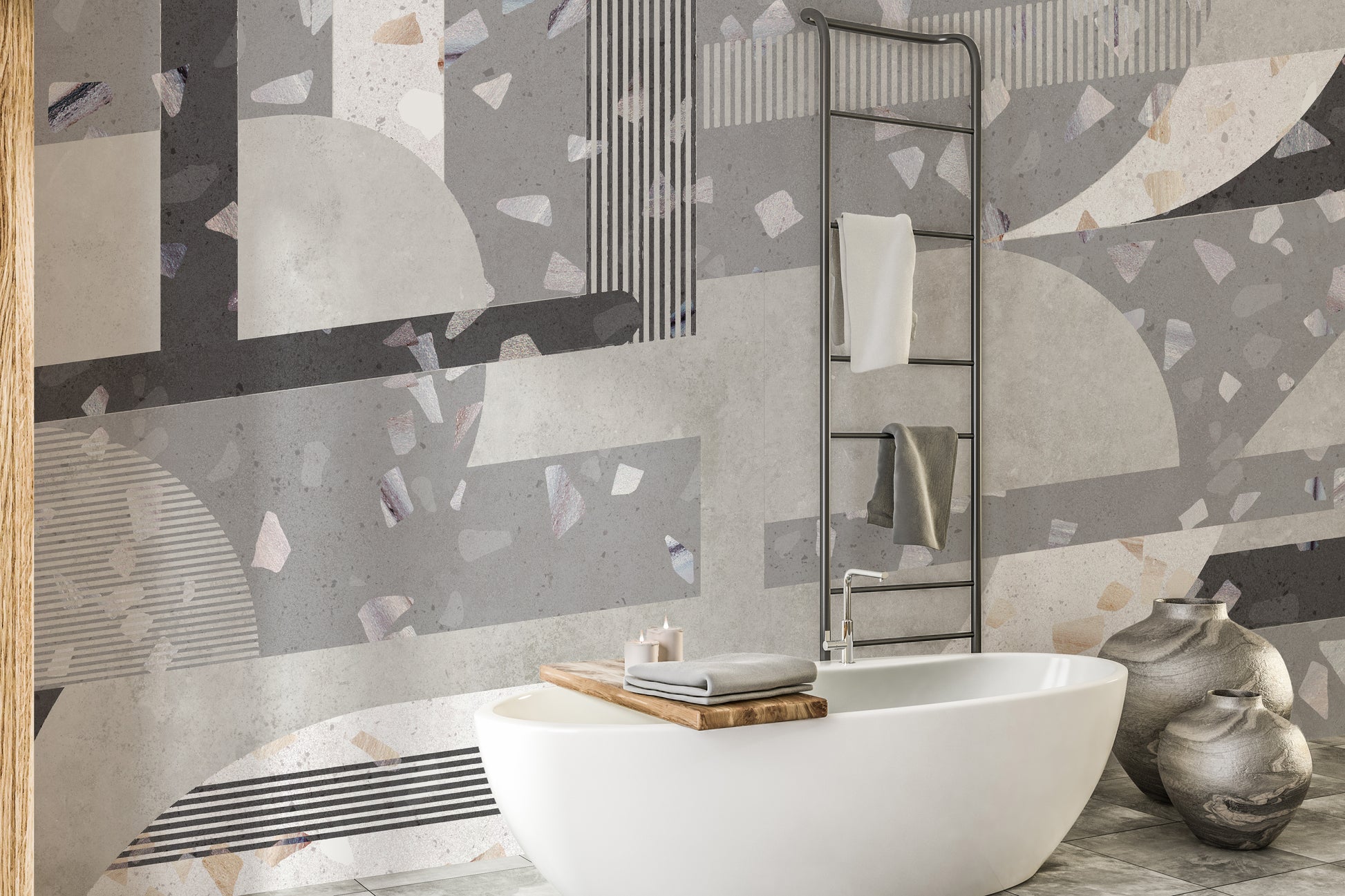 Chic terrazzo wallpaper with modern elegance