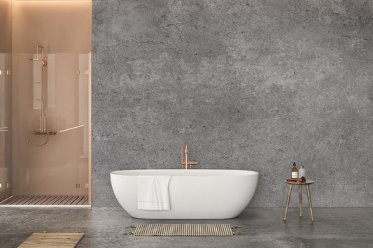 Industrial cement tile wall mural design

