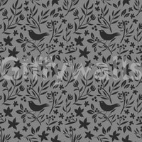 Subtle Gray Botanical wallpaper for walls, winter garden illustration.