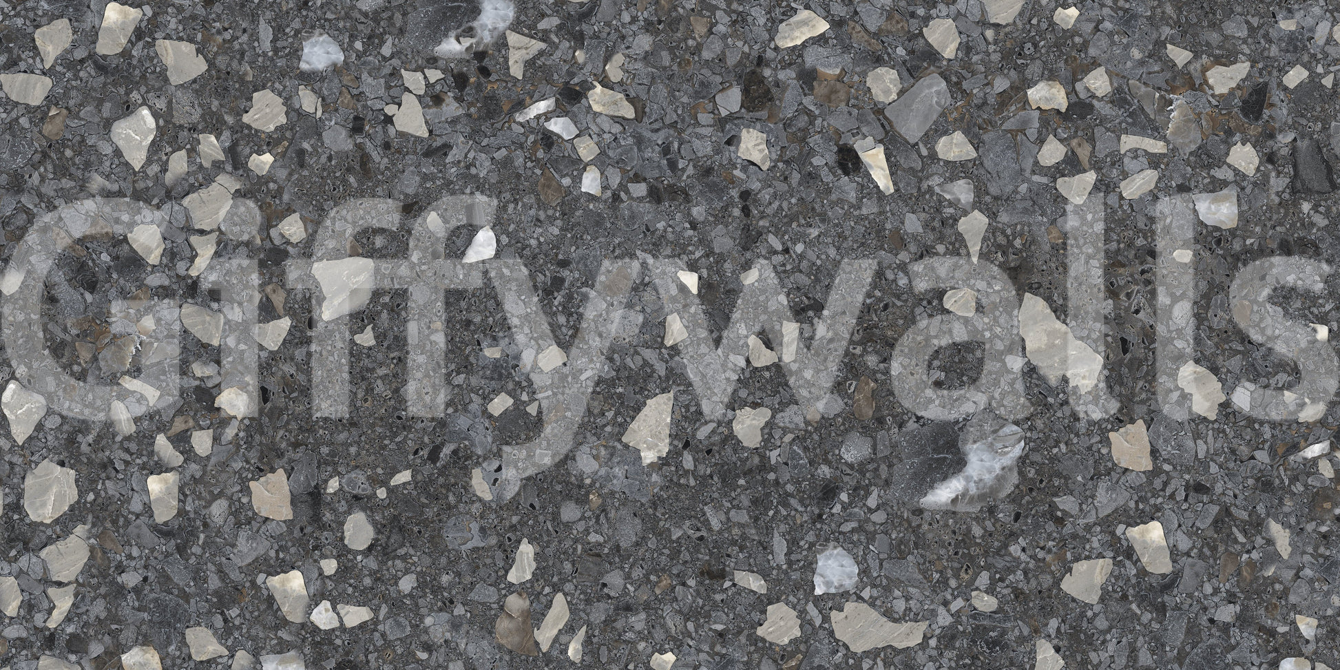 Dramatic Terrazzo wall mural. Coarse marble chip texture.