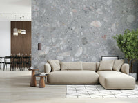 Versatile Natural Stone Tile wall mural. Cool grey blend motif.