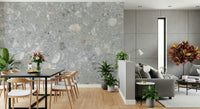 Minimalist Gray Terrazzo wallpaper. Clean stone piece background.