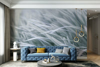 a painting of tall gray grass

