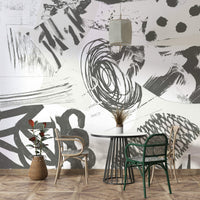 Light and dark grey wall design in layers