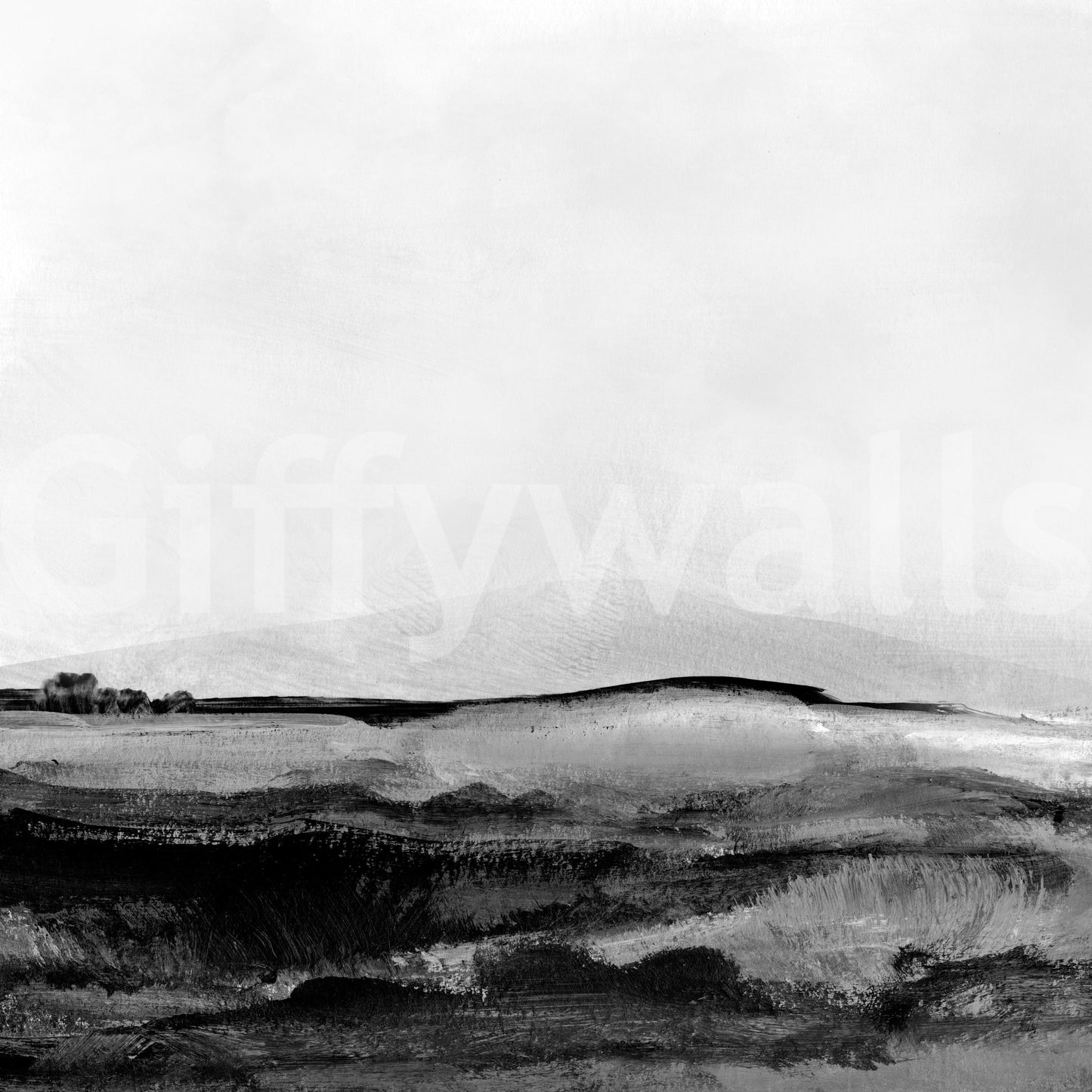 Grayscale Hills Wall Mural -2492353