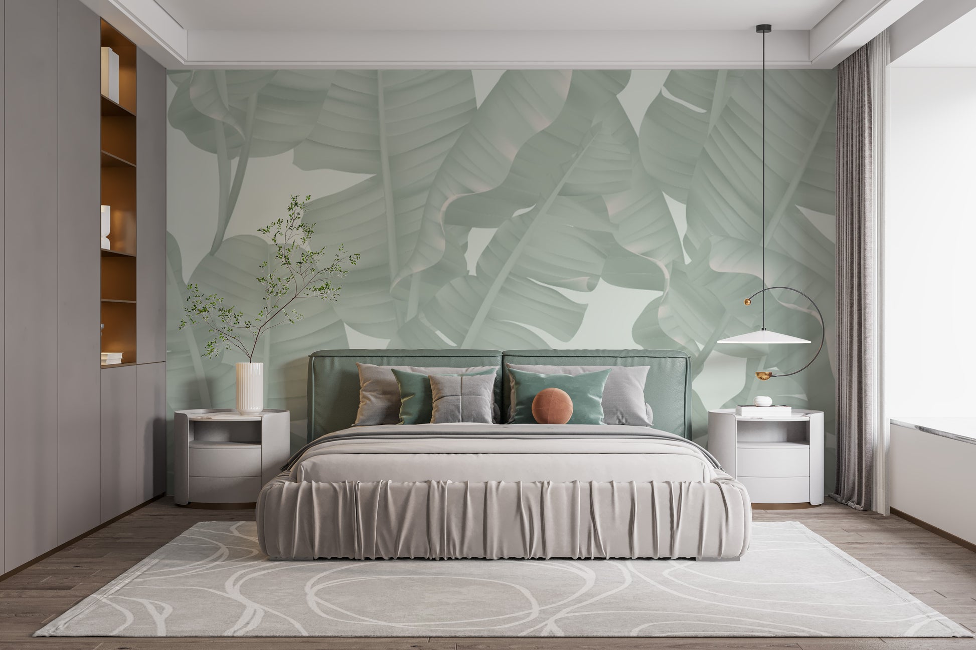 Green Banana Leaves Wallpaper Mural - Giffywalls