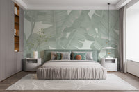 Green Banana Leaves Wallpaper Mural - Giffywalls