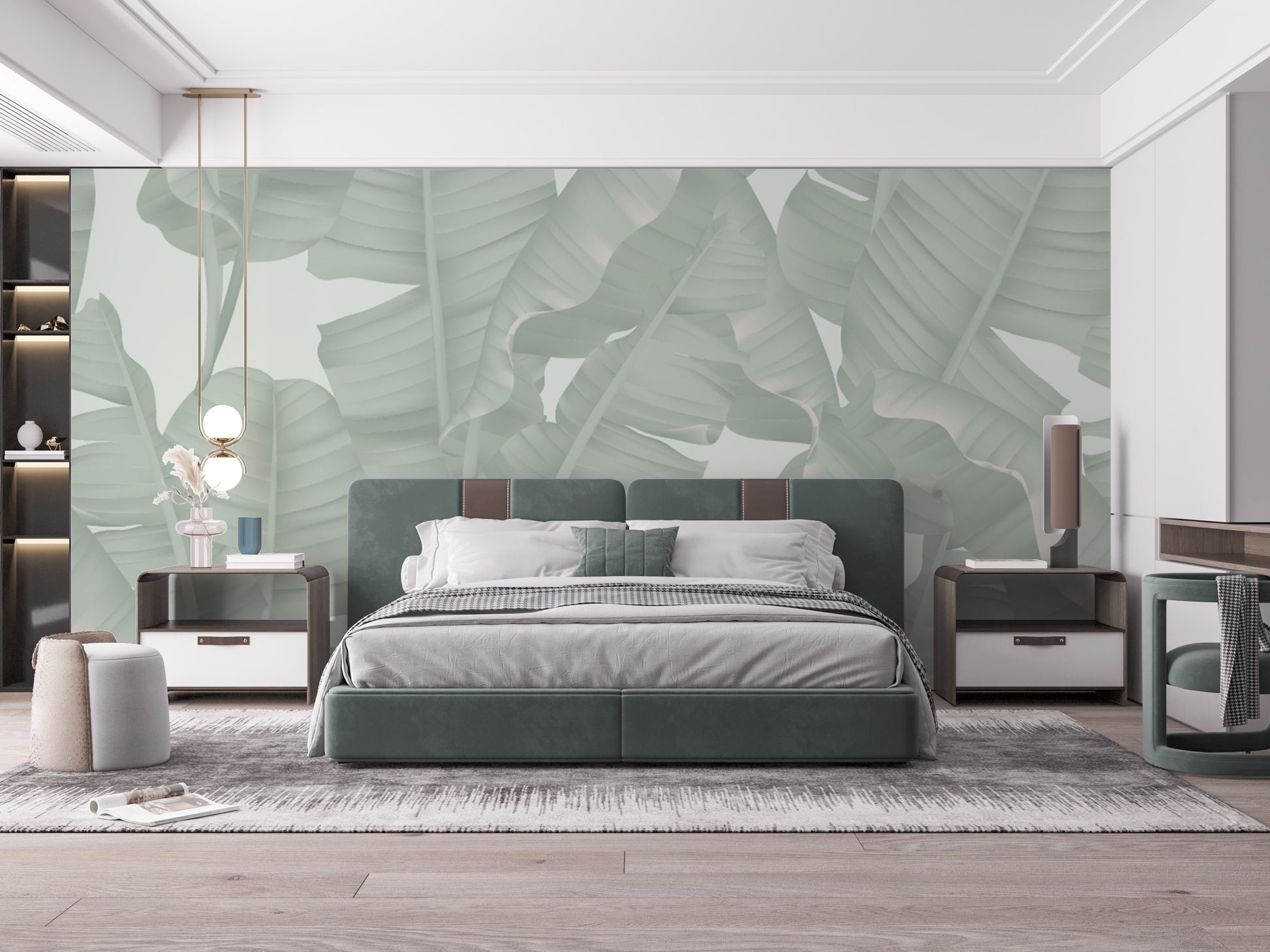 Green Banana Leaves Wallpaper Mural - Giffywalls