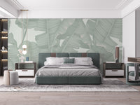 Green Banana Leaves Wallpaper Mural - Giffywalls