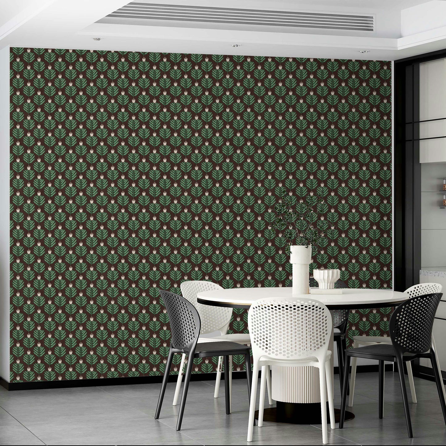 Green chunky plant jewel jungle wallpaper for nature-inspired spaces


