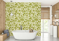 High-quality image of the green flower shapes wallpaper

