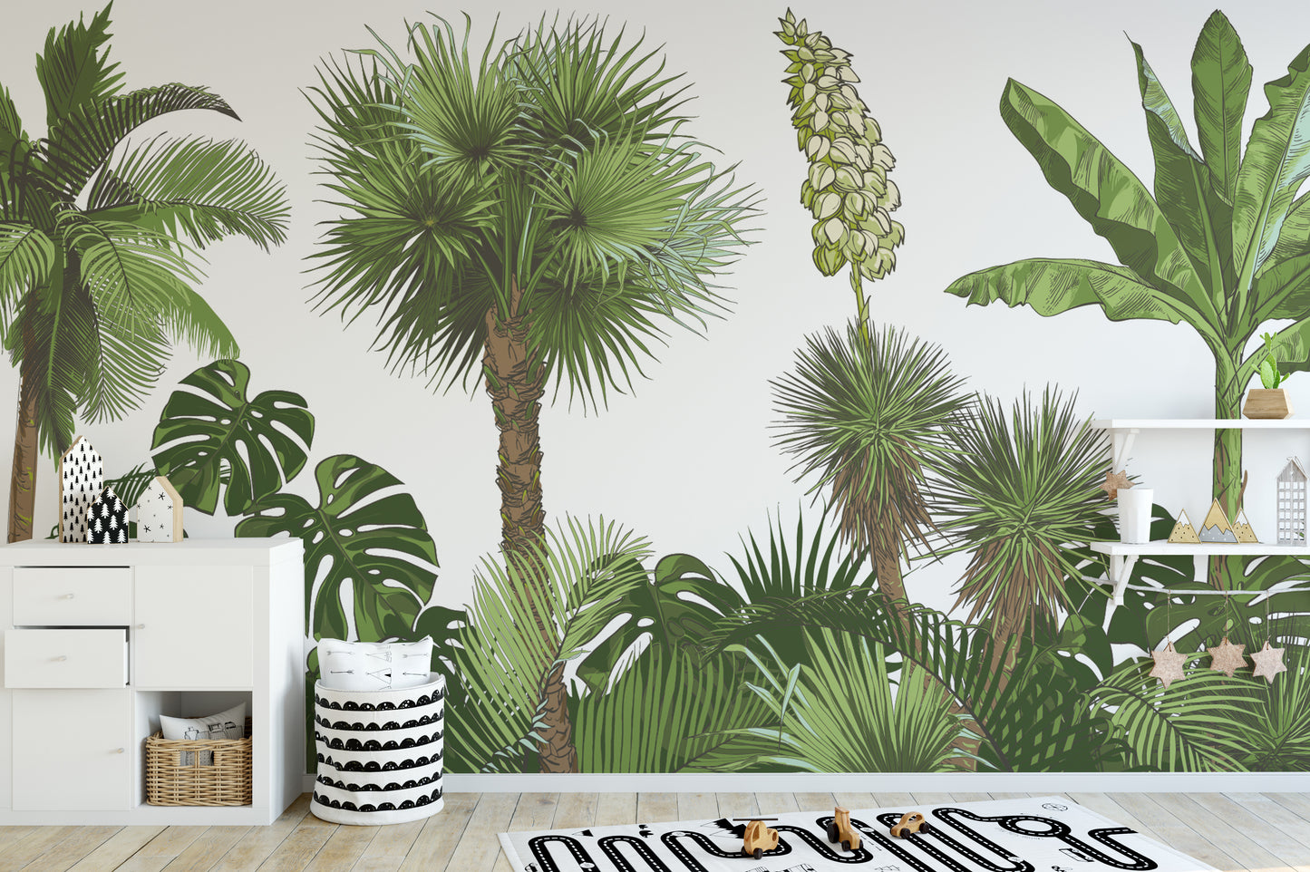 Green Forest Palm tree Wallpaper Murals - Giffywalls