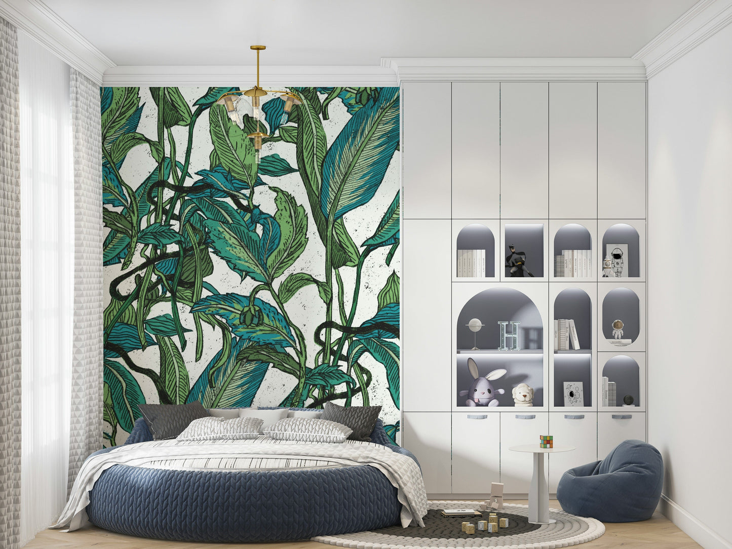 An artistic nature inspired mural for home decor.