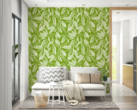 Detailed botanical leaf wallpaper for nature-inspired walls.
