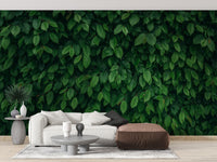 Dense Tropical Leaves Wallpaper Mural - Giffywalls