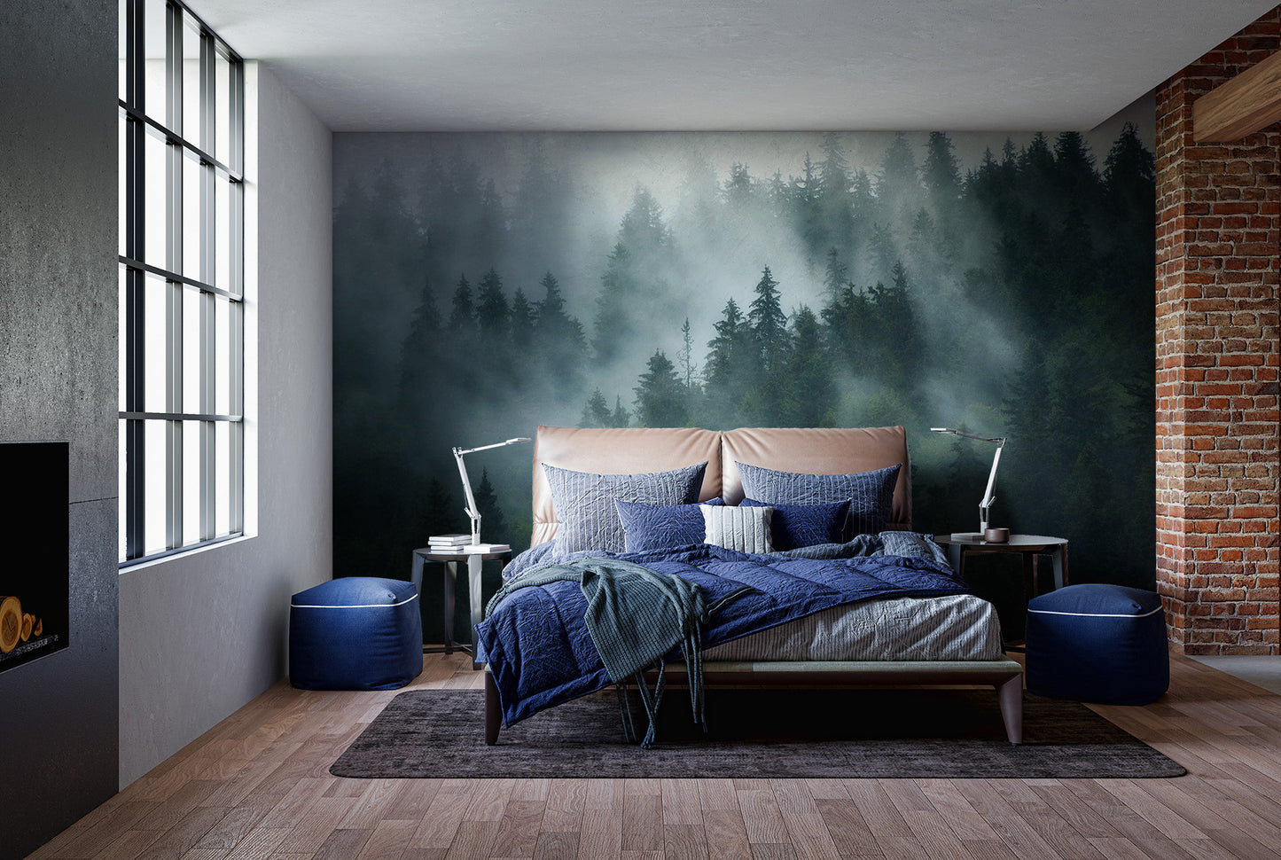 Green Tree Foggy Forest Jungle Wallpaper Murals - Giffywalls