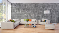 Peel and stick grey brick wallpaper for walls