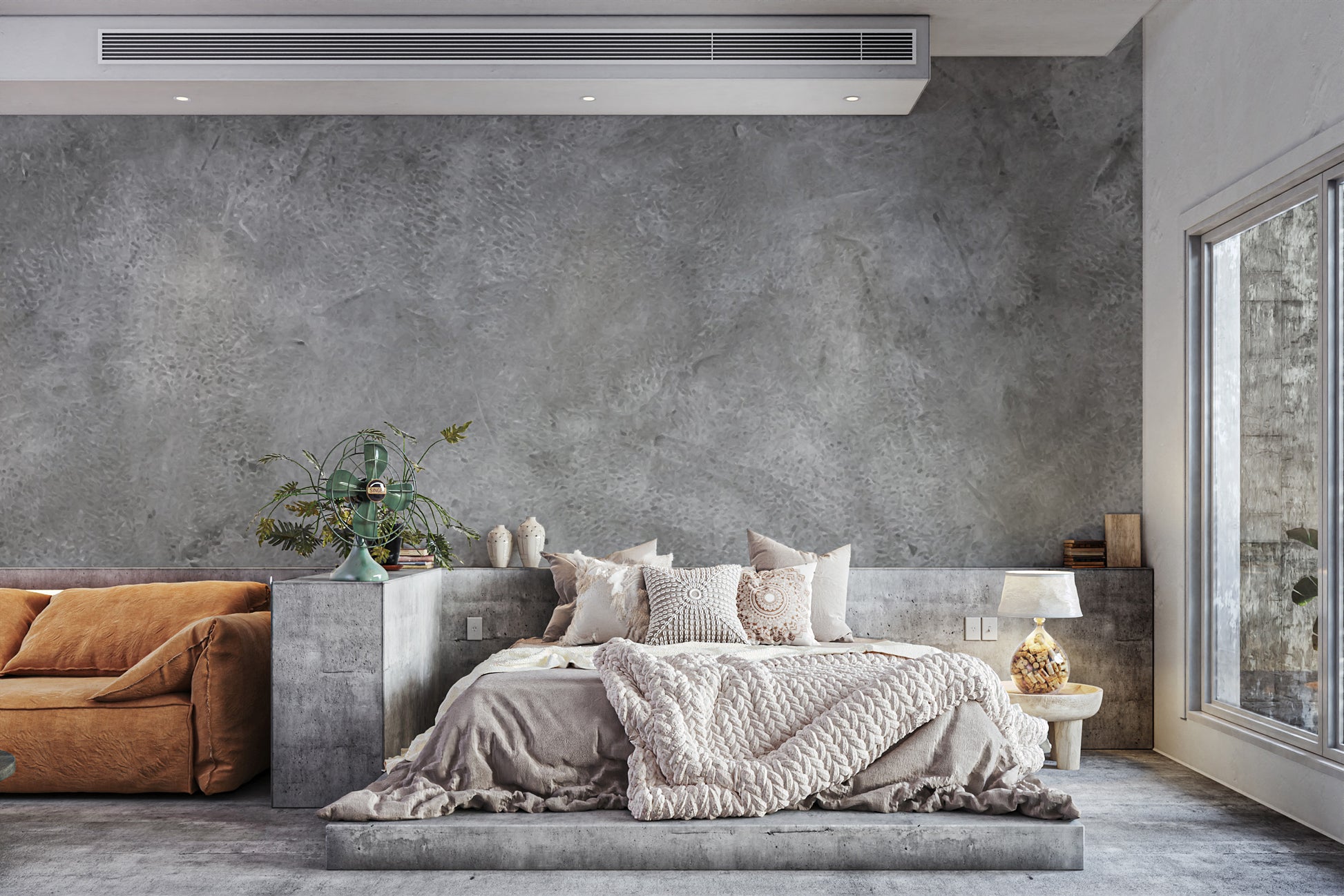 Grey Concrete Texture Wallpaper Mural for Walls