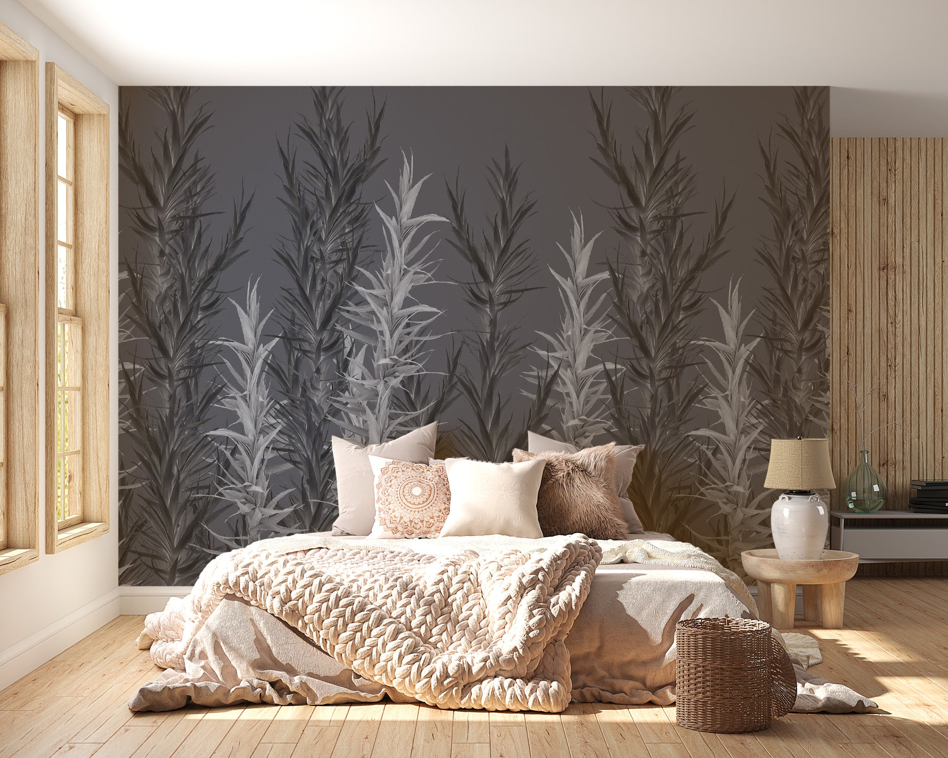 dracaena bedroom Grey Dracaena Wallpaper Murals